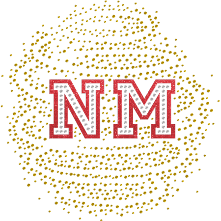 Bling New Mexico Golden Rhinestone Iron Ons 